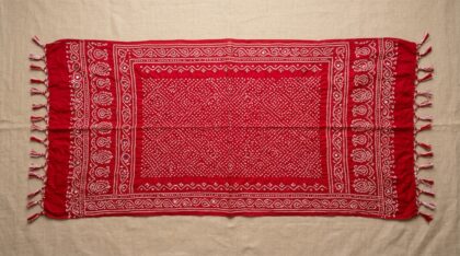 Red Bandhani Cotton Dupatta