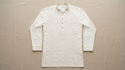 Ivory Chikankari Cotton Kurta