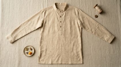 Beige Khadi Kurta