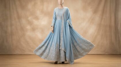 Powder Blue Anarkali Suit