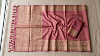 Mulberry Pink Silk Saree